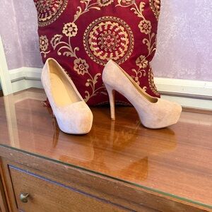 Elegant Beige Platform Heels